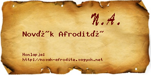 Novák Afrodité névjegykártya